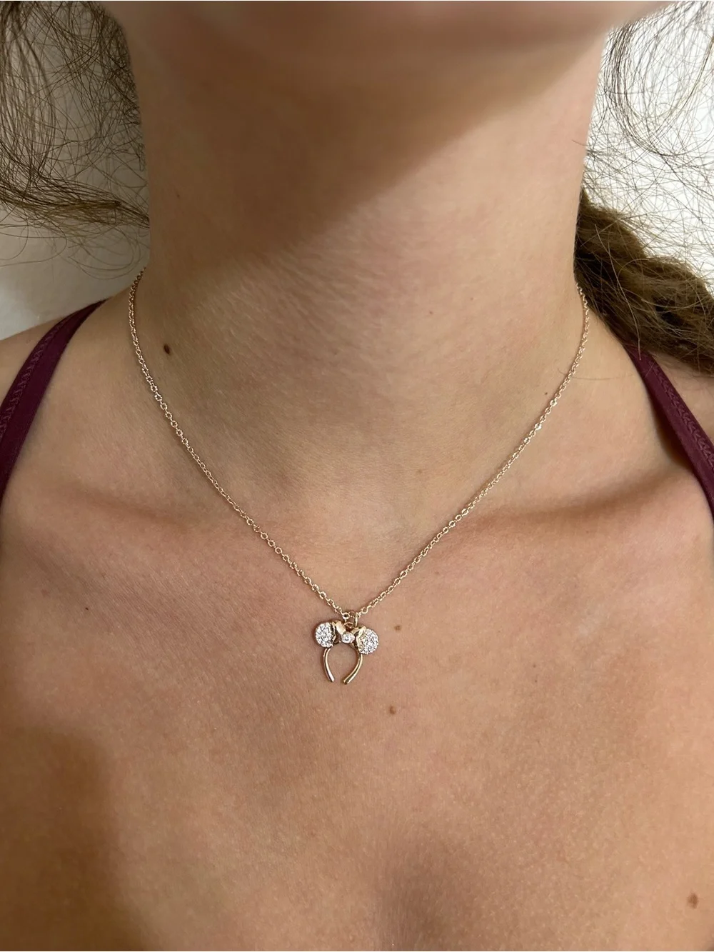 Minnie Mouse Ear Headband Necklace